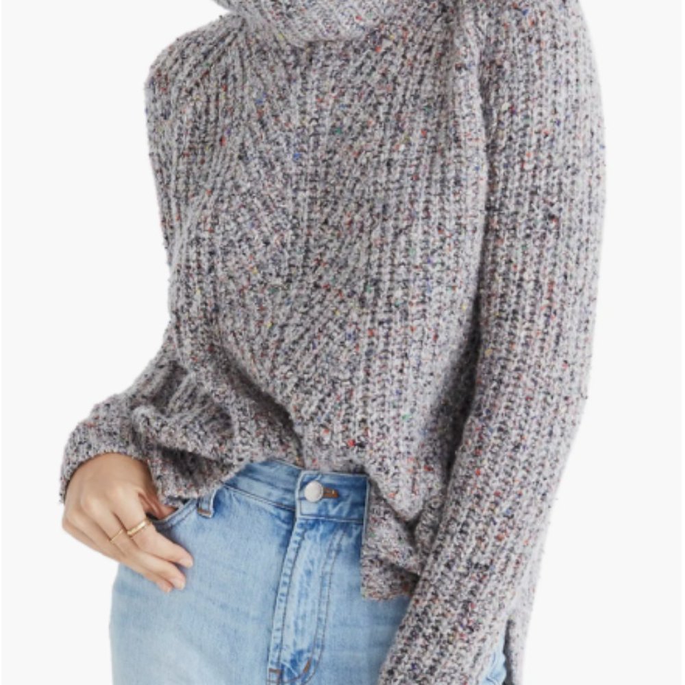 Madewell Colorfleck Ribbed Turtleneck Sweater - XXS